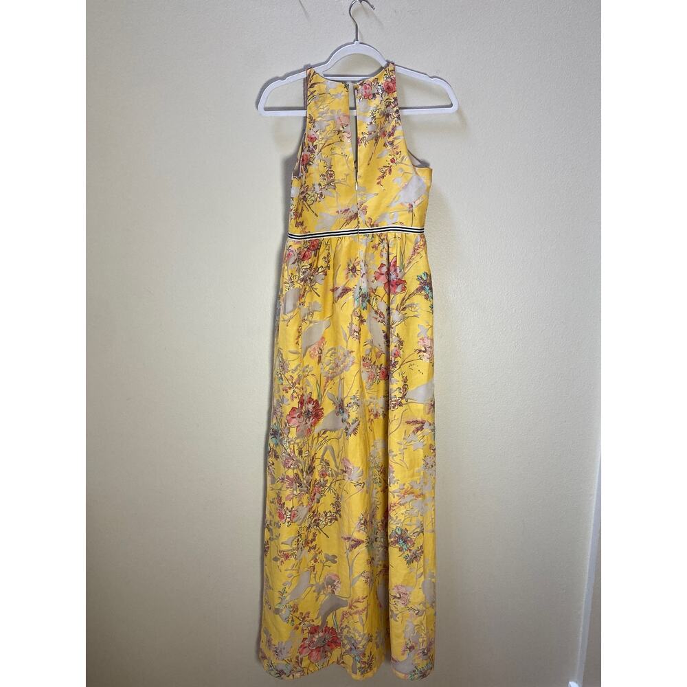 Vineet Bahl Anthropologie Yellow Floral Embroidery Maxi Dress ~ Sz 0 ~ LOVE! - Picture 6 of 10
